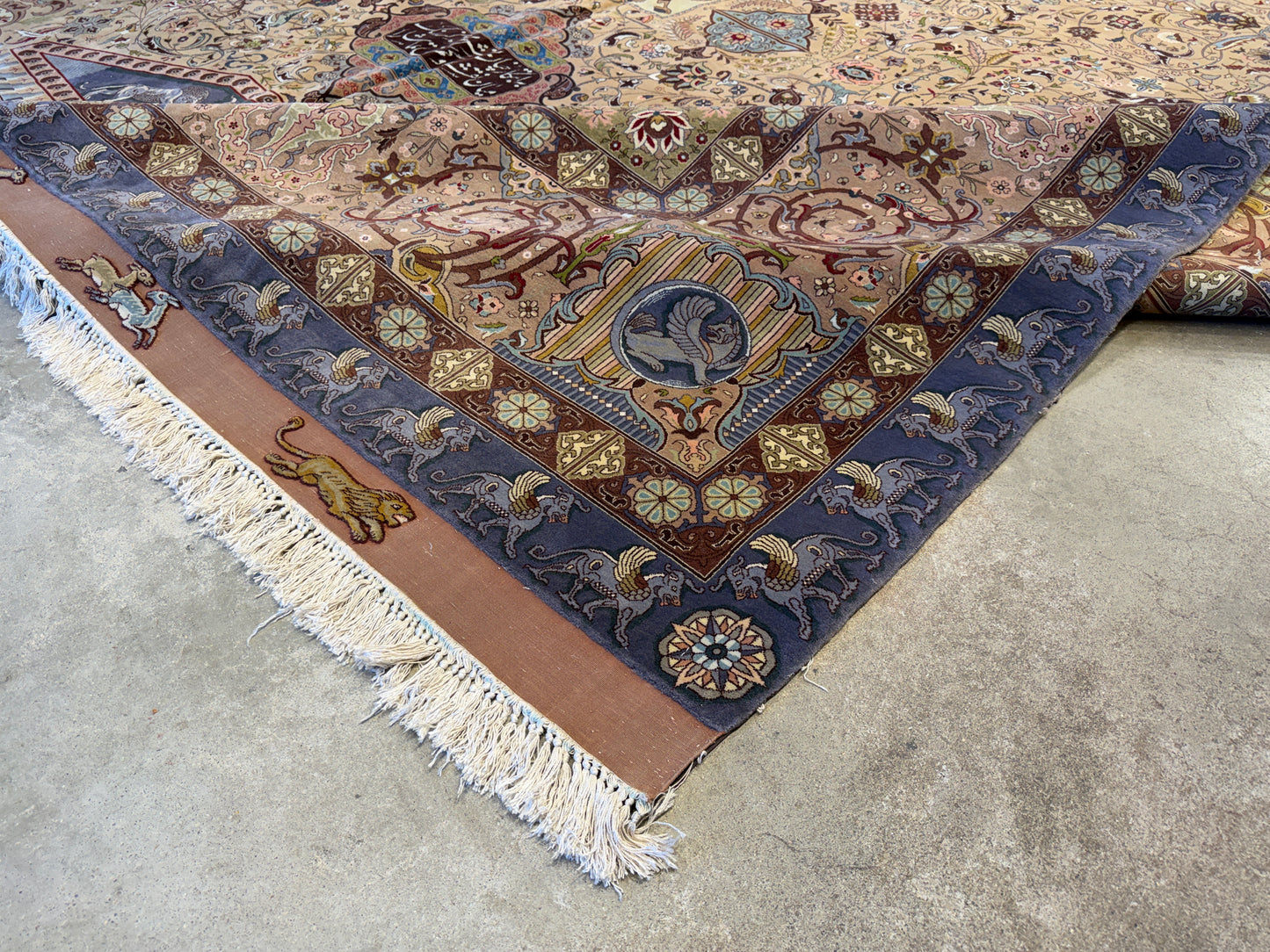 11’3”x16’3” Hand-Knotted 70 Raj Signed Persian Tabriz Rug