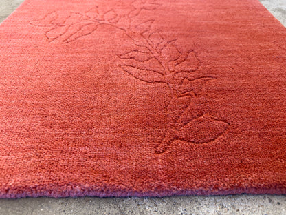 Hand-Knotted Carved Gabbeh Rug - 2’x3’