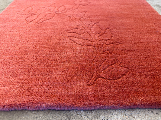 Hand-Knotted Carved Gabbeh Rug - 2’x3’