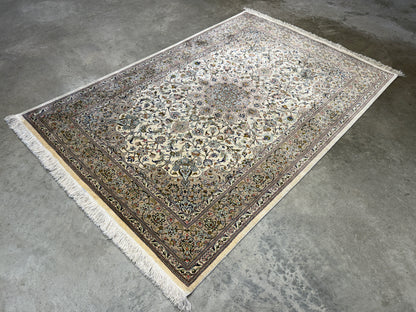 Luxurious Hand-Knotted 100% Silk Persian Qum Rug - 3'3"x5'