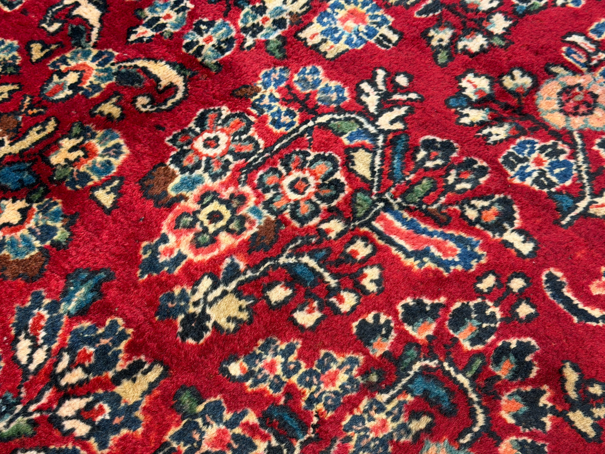 Antique Hand-knotted Persian Sarouk Rug - 8'10"x12'2"