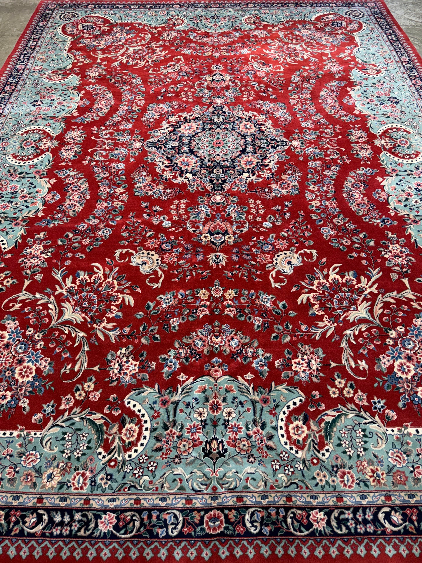 9’x12’ Hand-Knotted Very Fine Wool SinoPersian Area Rug Handmade Carpet