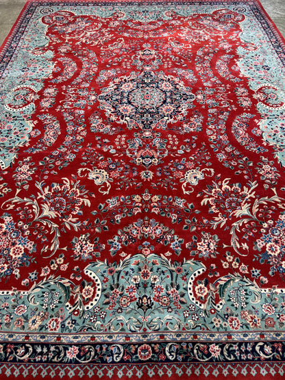 9’x12’ Hand-Knotted Very Fine Wool SinoPersian Area Rug Handmade Carpet