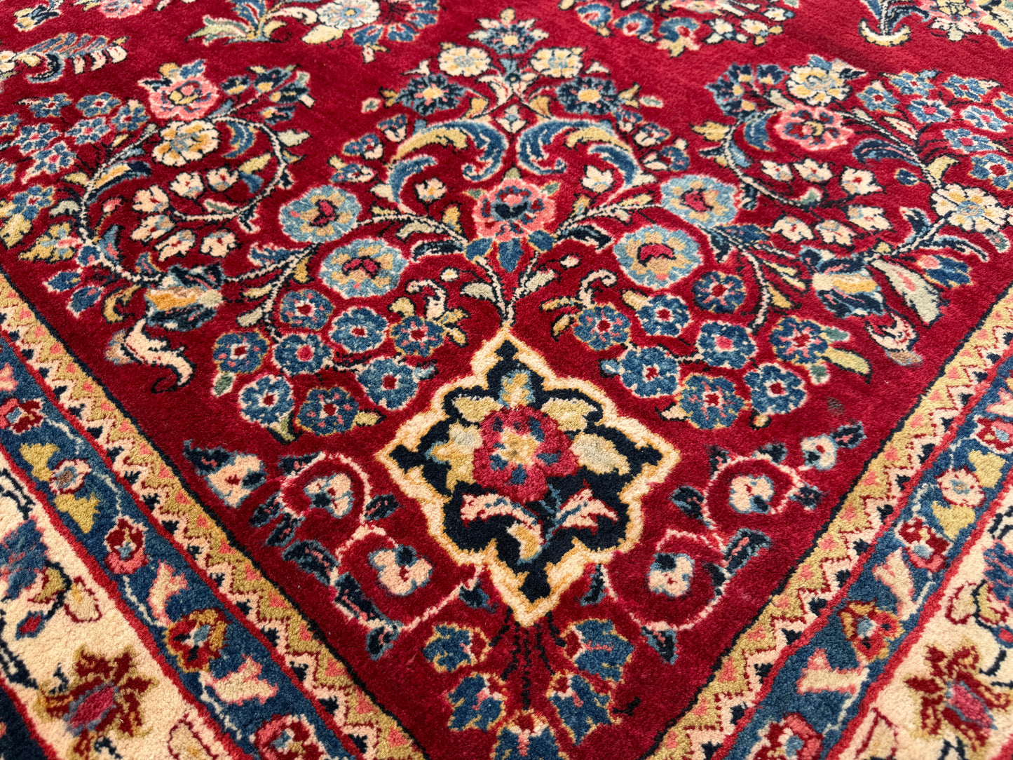 Hand-Knotted Persian Sarouk Rug - 10’1”x19’11”