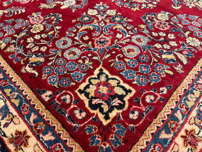 Hand-Knotted Persian Sarouk Rug - 10’1”x19’11”