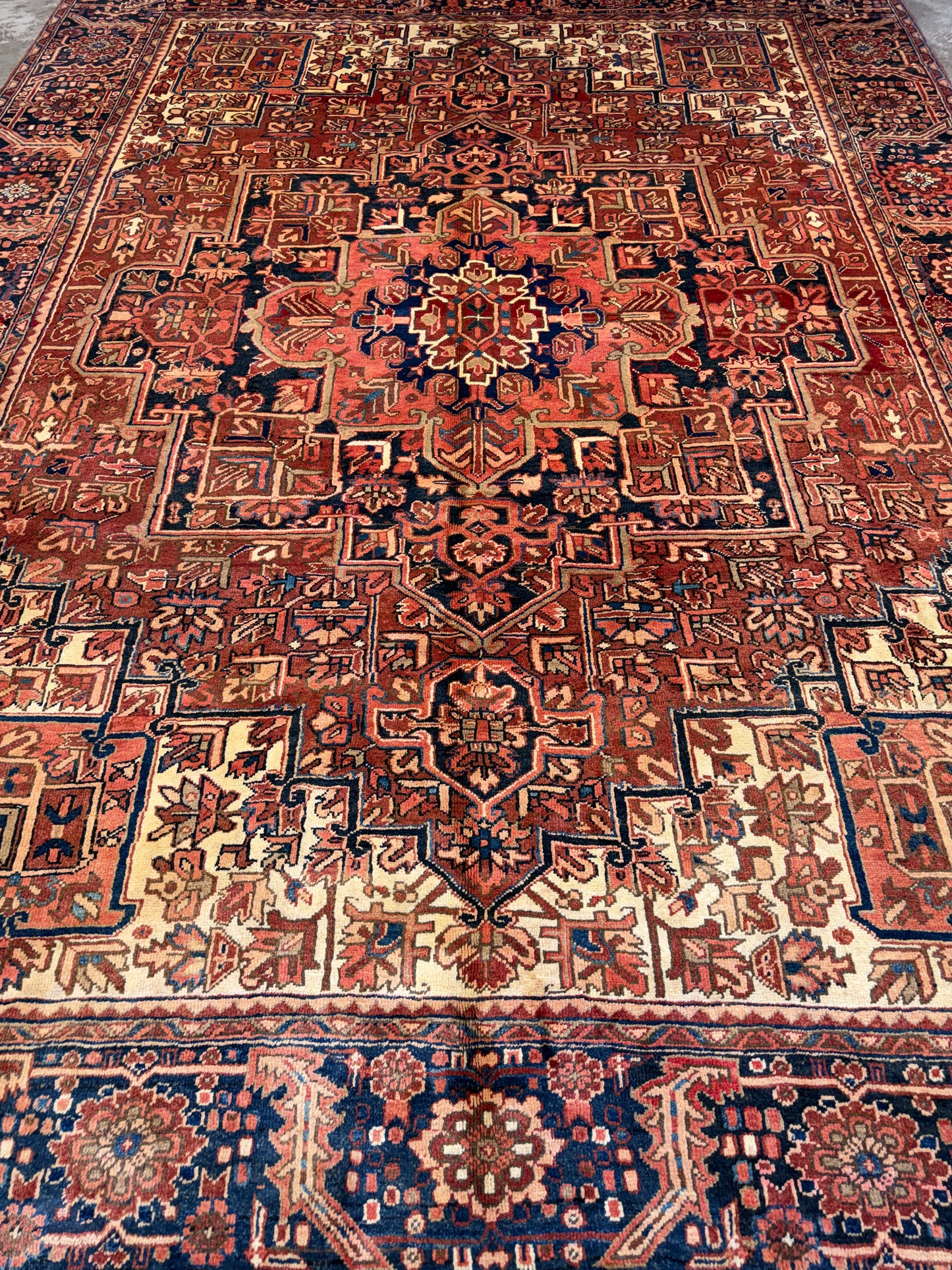 9’4”x12’4” Hand-Knotted Persian Heriz Ahar Area Rug