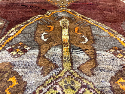 4’6”x12’9” Hand-Knotted Wool Russian Signed Kazak Runner