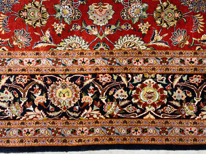 Hand-Knotted 100% Silk Persian Kashan Rug - 6'10"x9'9"