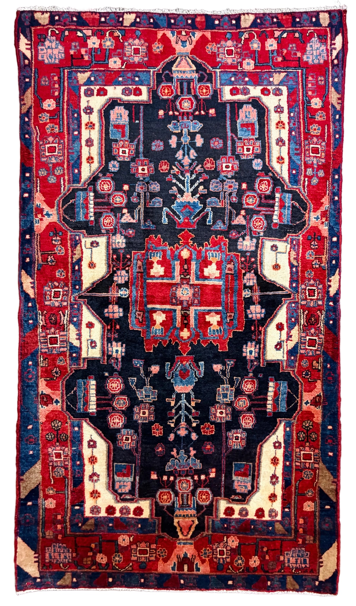 Hand-Knotted Persian Nahavand Rug - 4'8"x8'6"