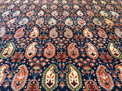 7’10”x11’7” Hand-Knotted Wool Persian Malayer Paisley Area Rug