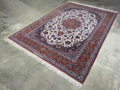 Hand-Knotted Persian Isfahan Rug - Signed Seirafian - 6'9"x9'10"