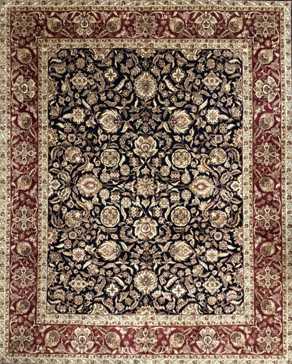 12’1”x15’2” Hand-Knotted Wool Agra Area Rug Handmade All-over Carpet