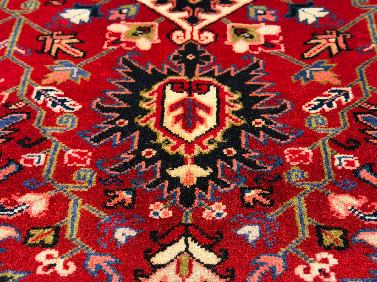 Hand-Knotted Persian Heriz Rug - 5'x6'2"