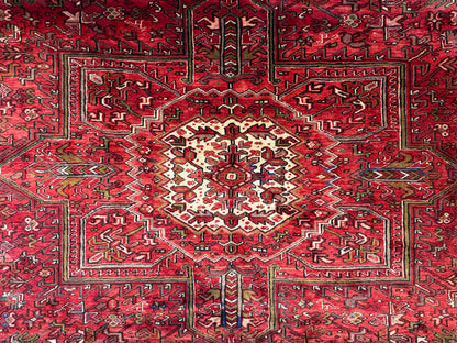 10’1”x12’9” Hand-Knotted Persian Heriz Area Rug