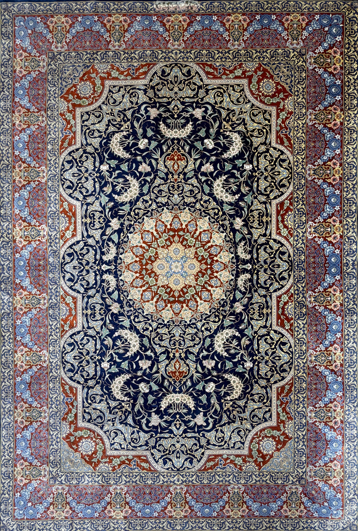 Hand-Knotted Silk Persian Qum Rug - Signed Ahmadi - 4’6”x6’7”