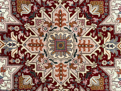 Hand-Knotted 60 Raj Persian Tabriz Heriz Rug - 6'8"x10'
