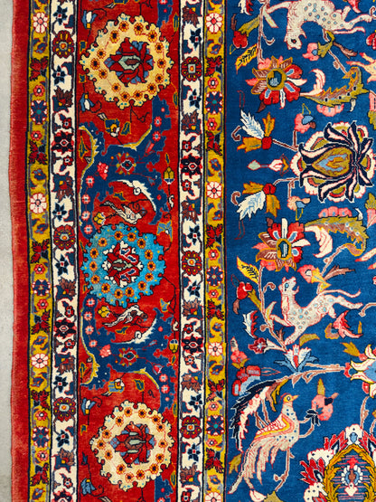 Antique Hand-Knotted Persian Varamin Rug - 10'6"x15'7"