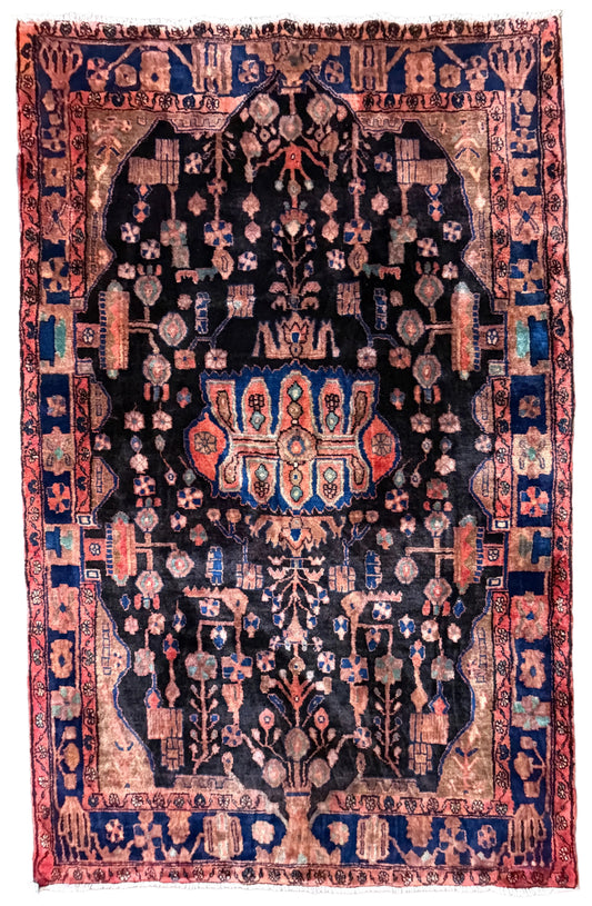 Hand-Knotted Persian Nahavand Rug - 5’x7’10”