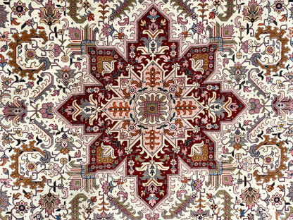 Hand-Knotted 60 Raj Persian Tabriz Heriz Rug - 6'8"x10'
