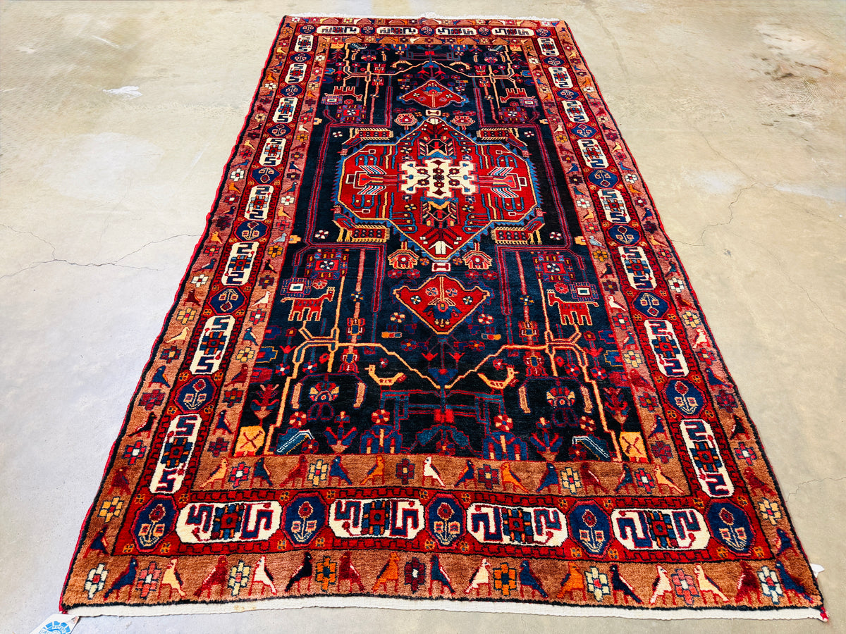 Hand-Knotted Persian Nahavand Rug - 5'5"x10'4"