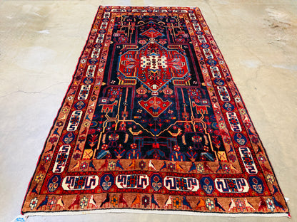 Hand-Knotted Persian Nahavand Rug - 5'5"x10'4"