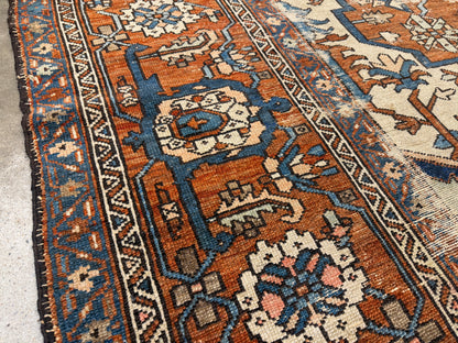 Hand-Knotted Antique Persian Heriz Serapi Rug - 10’5”x12’8”