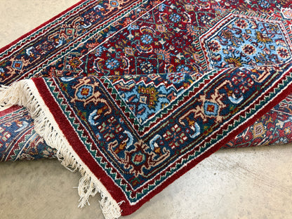 3’4”x5’6” Fine Hand-Knotted Wool IndoBidjar Persian Rug 3x5 Burgundy Handmade Carpet