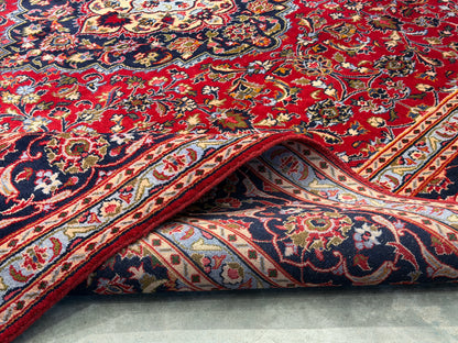 9’6”x12’6” Hand-Knotted Persian Kashan Area Rug