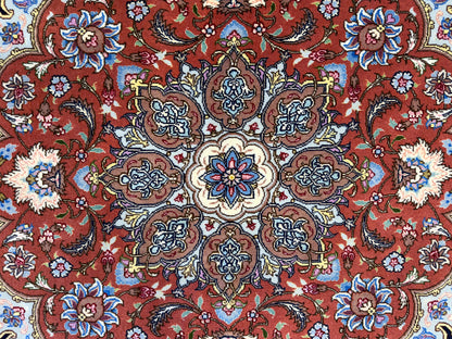 10’x13’7” Very Fine Hand-Knotted Signed Persian Tabriz Area Rug