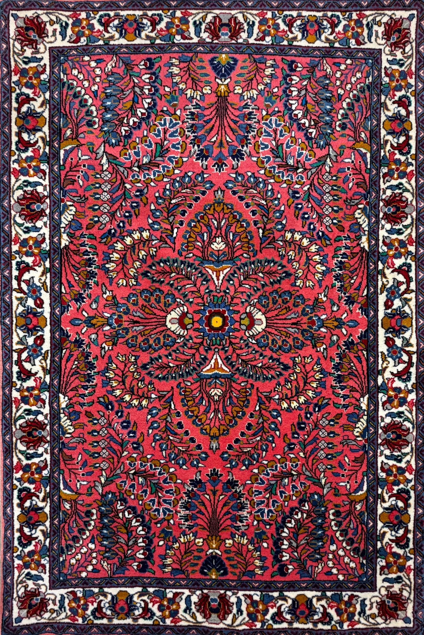 Hand-Knotted Persian Sarouk Rug - 3’8”x5’2”