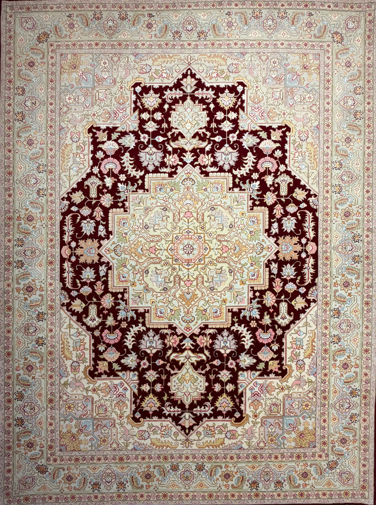 Hand-Knotted 60 Raj Persian Tabriz Rug - 5'x7'1"