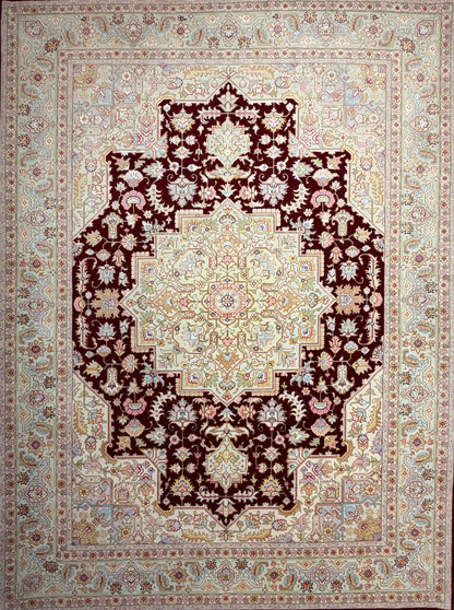 Hand-Knotted 60 Raj Persian Tabriz Rug - 5'x7'1"