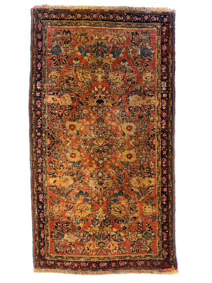 Hand-Knotted Persian Sarouk Rug - 2’x3’9”
