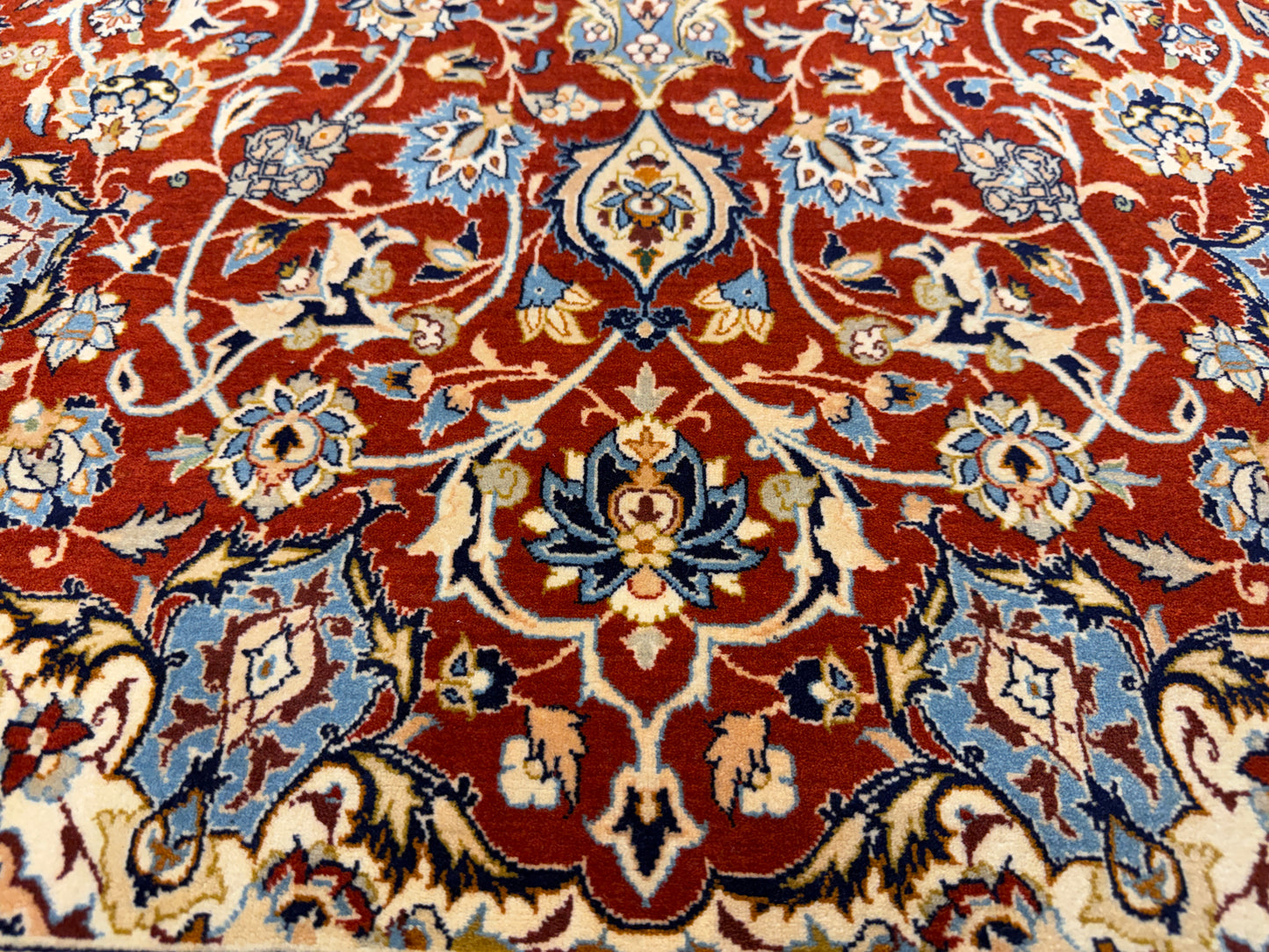 Hand-Knotted Antique Persian Isfahan Rug - 3’4”x5’6”
