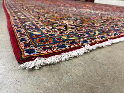 11’4”x16’2” Hand-Knotted Very Fine Kork Wool Persian Kashan Signed Area Rug Handmade