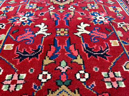 3’x13’ Hand-Knotted Wool Heriz Oriental Runner 3x13 Handmade Red Rug