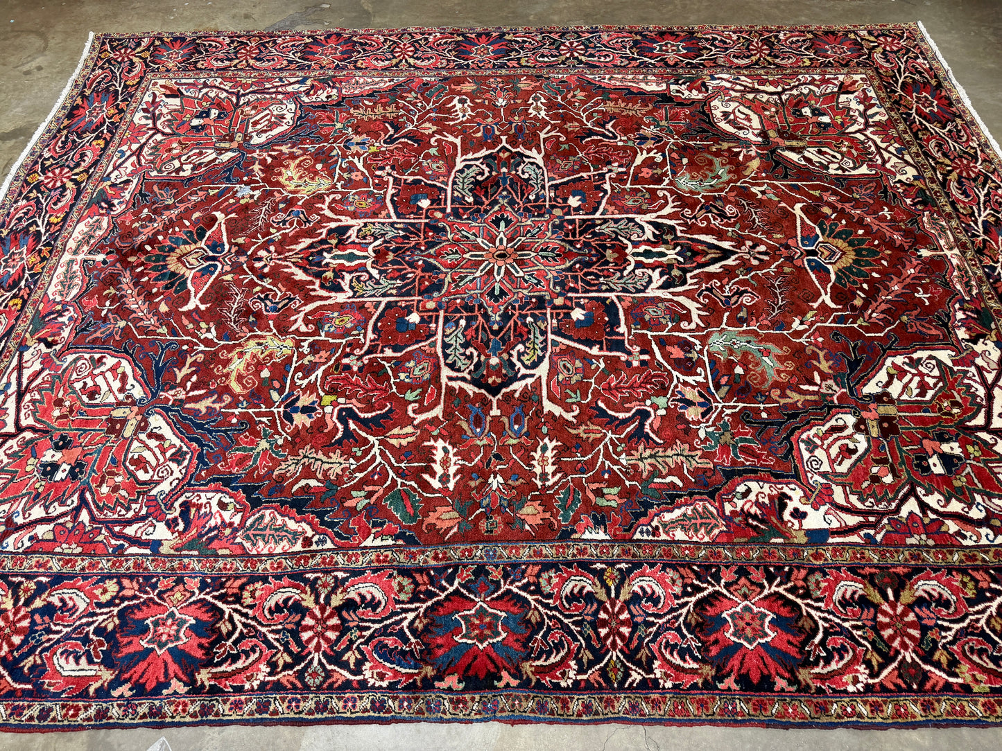 Hand-Knotted Persian Heriz Rug - 10’1”x12’2”