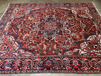 Hand-Knotted Persian Heriz Rug - 10’1”x12’2”