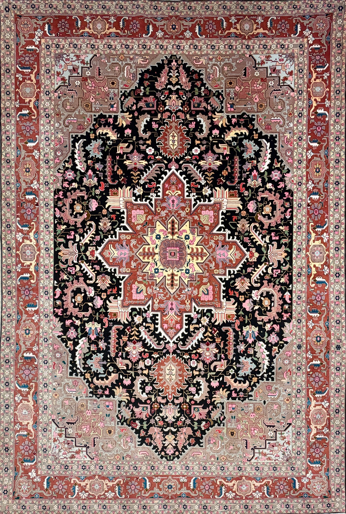 Hand-Knotted 60 Raj Persian Tabriz Heriz Rug - 6'6"x9'6"