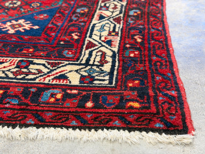 Hand-Knotted Persian Hamadan Rug - 4’4”x6’9”