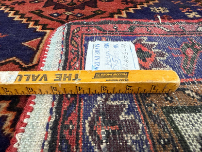 3’4”x5’ Hand-Knotted Wool Hamadan Persian Rug 3x5 Blue Handmade Carpet