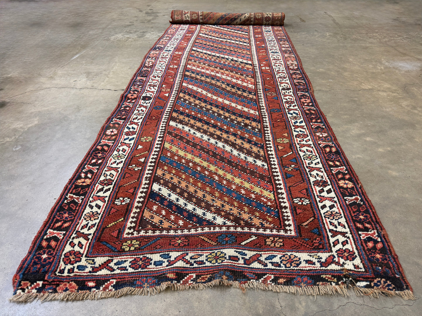 Hand-Knotted Antique Kurdish Runner - 3’1”x12’11”