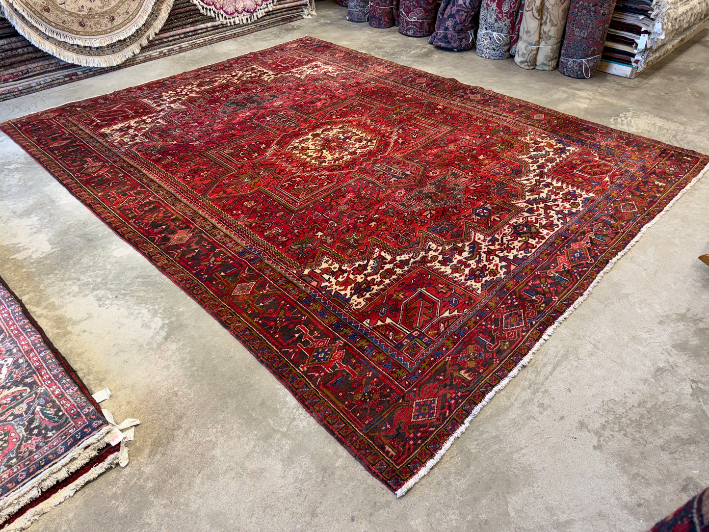 10’1”x12’9” Hand-Knotted Persian Heriz Area Rug