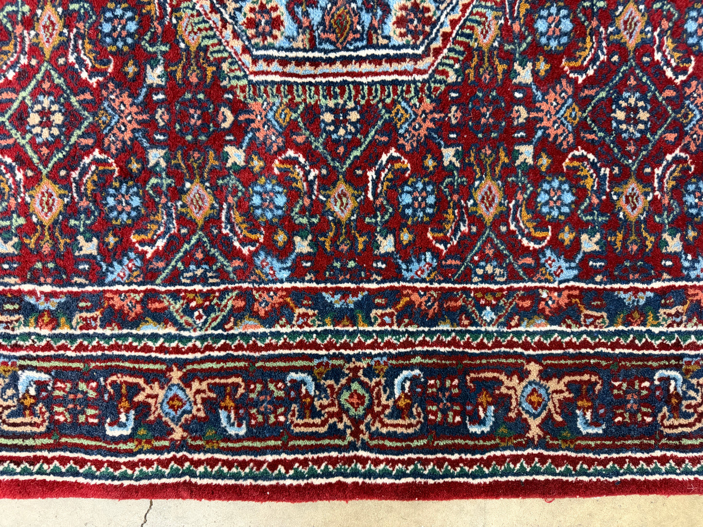 3’4”x5’6” Fine Hand-Knotted Wool IndoBidjar Persian Rug 3x5 Burgundy Handmade Carpet