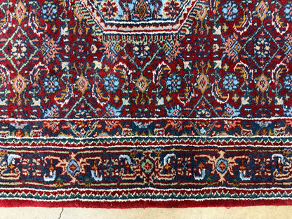 3’4”x5’6” Fine Hand-Knotted Wool IndoBidjar Persian Rug 3x5 Burgundy Handmade Carpet