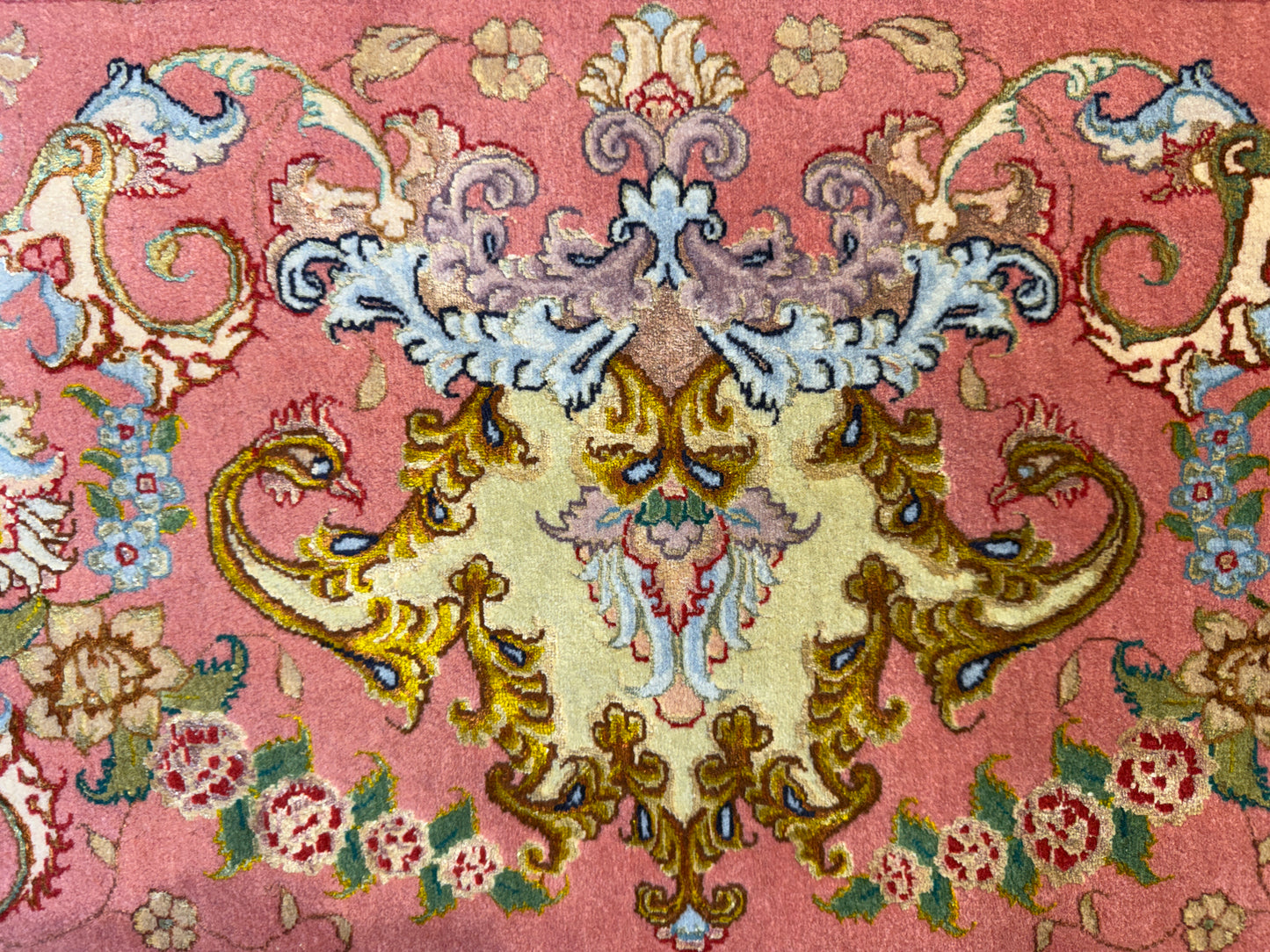 9’9”x13’9” Very Fine Hand-Knotted Persian Tabriz 80 Raj Signed Area Rug