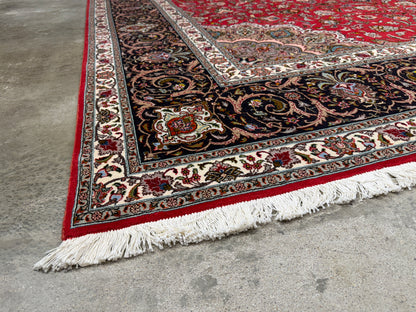 Hand-Knotted 60 Raj Persian Tabriz Rug - 9’9”x13’3”
