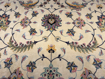 9’9”x13’4” Very Fine Hand-Knotted Persian Tabriz 80 Raj Signed Area Rug