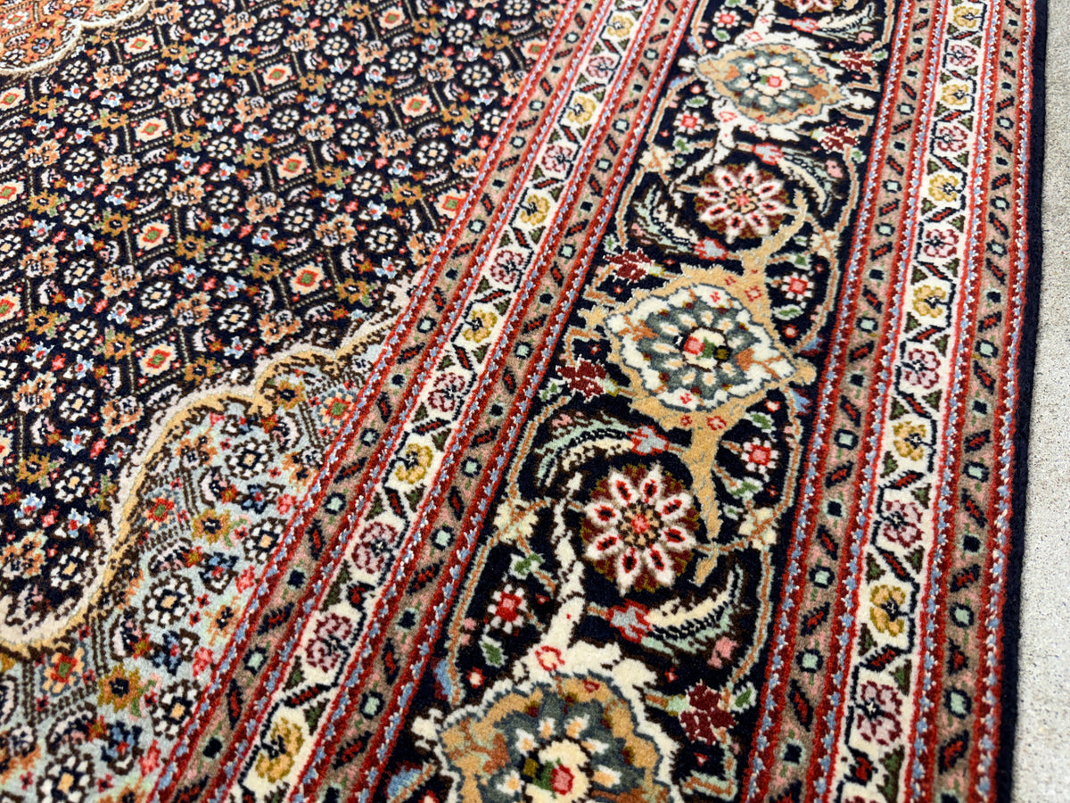 Hand-Knotted Persian Tabriz Mahi Rug - 5’x6’7”
