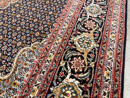 Hand-Knotted Persian Tabriz Mahi Rug - 5’x6’7”